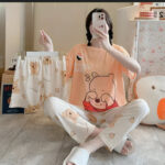 3 Piece Peach Shyness Nightwear