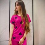 Black Multi Hearts Pink Printed Night Suit