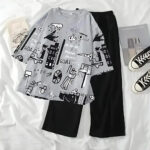 Grey Funcky Printed Night Suits