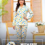Imported Linen Printed Multi Flower PJ Set-LP26