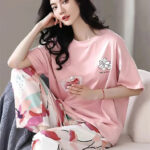 Long Leaf Printed Night Suit