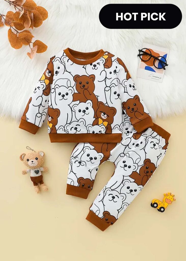 Multi Bear Printed Kids Winter Suit (Each)