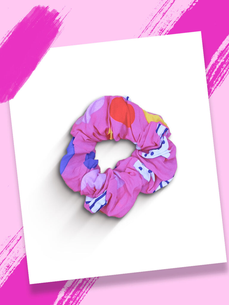 Pink Hearts Scrunchie