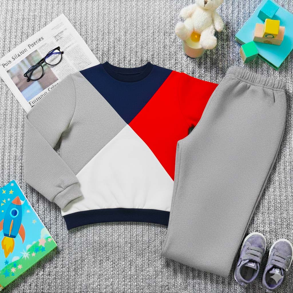 Triangle Panel Printed Kids Winter Suit (Each)