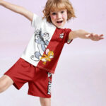Red Tom & Jerry Half Sleeve Kids Suit (Each)