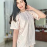 Peach Pajama Printed Night Suit