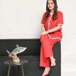 Red Pipen Stylish Night Suit