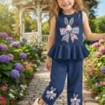 Little Princess Bunny Bow Premium Cotton Jersey Co Ord Set  Cute & Trendy Western Wear Collection for Girls