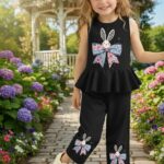 Little Princess Bunny Bow Premium Cotton Jersey Co Ord Set  Cute & Trendy Western Wear Collection for Girls