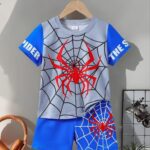 Spider Hero Kids Summer Dress – Soft Cotton Jersey 2 Piece Set