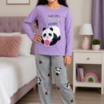 Premium Kids Panda Print Soft Jersey Summer Night Suit – Soft Breathable & Comfortable Sleepwear Set (1–10 Years)