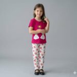Girls Rainbow Printed Summer T-Shirt & Trouser Set  Soft Jersey Kids Wear