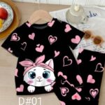 Girls Rainbow Printed Summer T-Shirt & Trouser Set  Soft Jersey Kids Wear